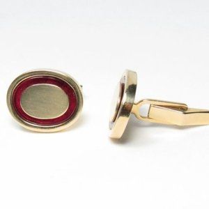 14k Cuff-Links w Red Enamel